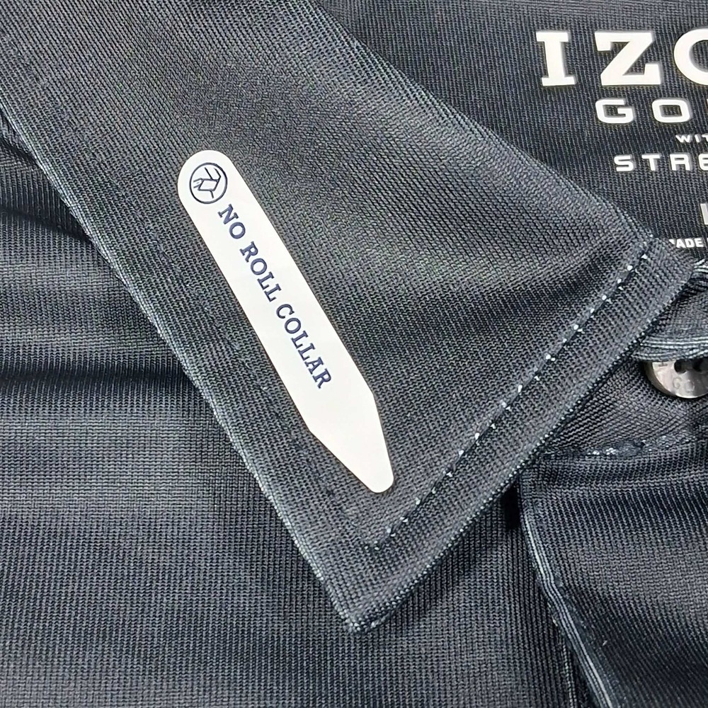 IZOD Golf Mens Large Tall Ombre Polo Shirt Anthracite SwingFlex Stretch 45IG142 - Picture 8 of 8